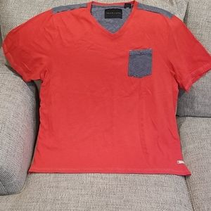 Sean John-Sz 3X - Red Tee w/ Blue Striped detail